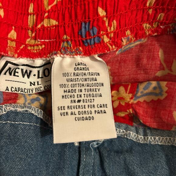 Vtg 90s Maxi Western Skirt Womens Large Red Paisley Floral Rodeo Prairie Cottage - Picture 3 of 5